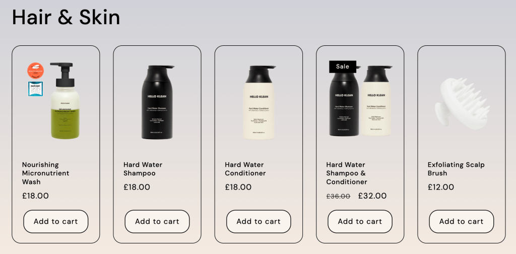 Hello Klean products
Hello Klean shower products
Hello Klean Hair and Skin products