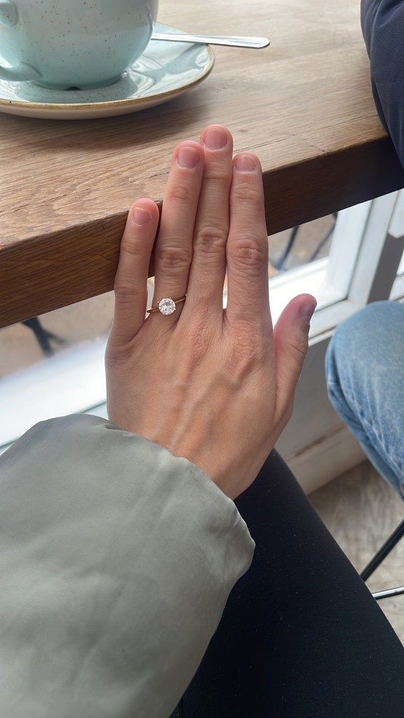 My costume engagement ring before the upgrade with Lily Arkwright