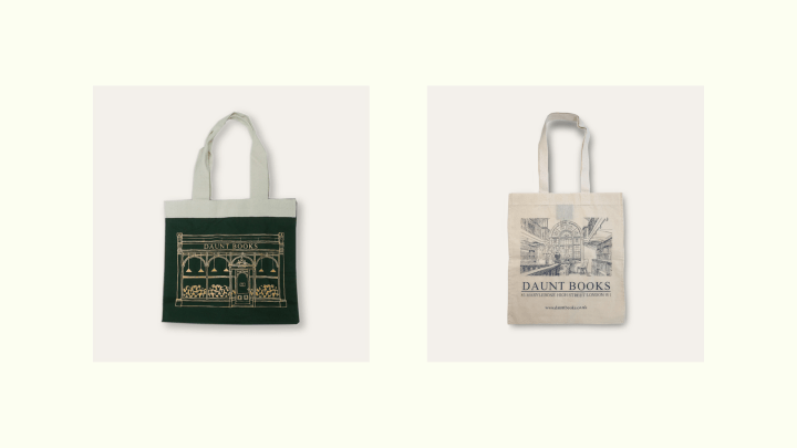 Totebags for books from Daunt Books